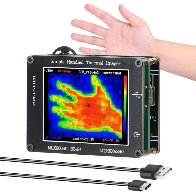 24 * 32 Pixel Infrared Sensor 240*320 Resolution Thermal Imager 2 inch LCD Clear Definition Imaging Camera -40 to 300 centigrade