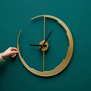 Mode moderne nordique créative minimaliste salon maison décoration murale art horloge en métal décor grande horloge murale - Product Image 4