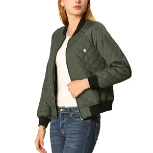 Chaqueta Bomber de Moda para Mujer, Chaqueta Informal con Cremallera, Chaqueta de Invierno Personalizada de Manga Larga - Product Image 3