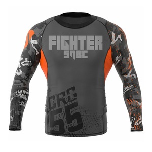 Diseños completamente sublimados personalizados Mma Rashguards Grappling No Gi Bjj Usa Jiu Jitsu Rashguard - Product Image 1