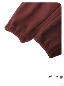 Pantalon de jogging décontracté 100 % coton pour homme, taille haute, tissu épais, teint uni, streetwear, avec logo personnalisé, vente en gros - Product Image 6