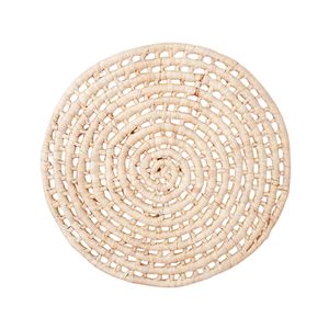 Tienphong 2024 Handmade Hazel Round <b>Woven</b> Water Hyacinth Placemat, Neutral Vintage Placemats for Table Decoration - Product Image 1
