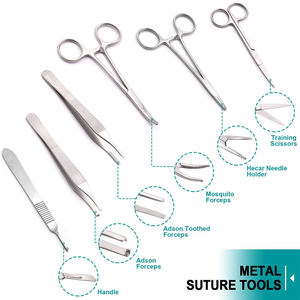 Kit de formation en suture pour étudiants en médecine, comprenant un coussin de suture amélioré avec 14 plaies pré-coupées, fil et aiguille par SurgiRight - Product Image 6