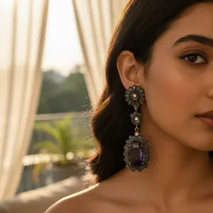 Pendientes de Zafiro Espléndidos para Mujer, Joyería de Piedras Preciosas de Moda - Product Image 1