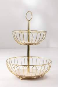 Corbeille à fruits moderne en métal pour table à manger, organisateur, porte-fruits décoratif pour comptoir de cuisine - Product Image 2