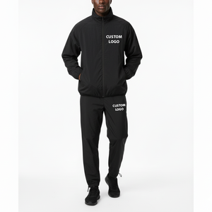 Vente en gros Ensemble sweat-shirt à capuche zippé et jogger coupe-vent chaud coupe-vent avec logo imprimé personnalisé vêtements de sport pour hommes - Product Image 6