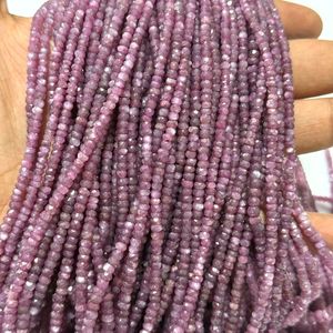 Exquisitas Cuentas Redondas Facetadas de Rubí Rosa Natural de 3 mm a 5 mm para la Elaboración de Joyería Fina - Product Image 3