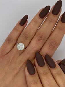 Bague de fiançailles Solitaire 4Ct en or massif 14 carats faite à la main, coupe ronde, diamant cultivé en laboratoire certifié IGI avec E VVS2 Clarity Fine Jewelry - Product Image 2