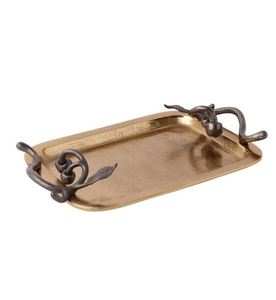 Plateau rectangulaire décoratif de poignée de branche de vin de cerise pour le mariage et les parties d'hôtel de restaurant - Product Image 1
