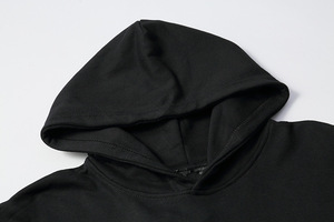Sweat à capuche surdimensionné et épais pour femmes personnalisées 100% coton Streetwear Rhinestone lettre pour la saison d'hiver à capuche - Product Image 6
