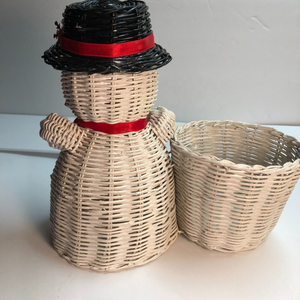 Alta calidad mimbre ratán muñeco de nieve Candy titular decoración planta titular Navidad vacaciones decoración de Vietnam - Product Image 2