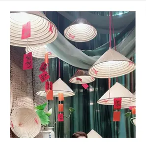 批发越南手绘美图圆锥形帽子-越南传统农场帽热卖夏季用品