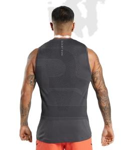 Camiseta sin mangas de gimnasio de alta calidad personalizable para hombre, ropa deportiva transpirable de Spandex, diseño muscular sublimado, estándares OEM/ODM/OBM - Product Image 4