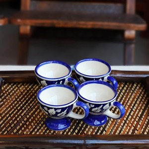 High on Demand Handcrafted Ceramic Cups <b>Set</b> Unique Artisan <b>Porcelain</b> Mugs for <b>Tea</b> Coffee and Gift Giving Available for sale - Product Image 3