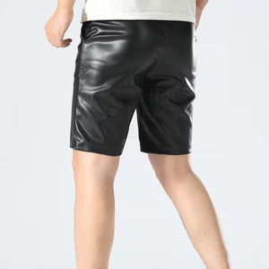 High Quality Men Leather Shorts With Modern Slim Fit Flexible Waist Soft Inner <b>Layer</b> Strong Construction - Product Image 4