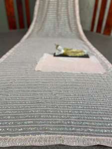 Haute qualité nouvelle tendance cordon séquence Saree tenue Unique séquence brodé travail Saree sur Organza avec chemisier de travail lourd - Product Image 3