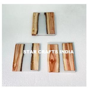 Haute qualité noyer personnalisé bois et résine sous-verres pour boissons résine tasse à thé caboteur moderne bois résine caboteur tasse carré luxe - Product Image 4