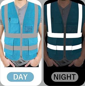 Double <b>Net</b> Multifunctional Vest Heavy Duty Premium Safety Vest Logo Free Size Waistcoat Reflective Security Vest - Product Image 4
