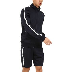 Customizable Plus Size Breathable Windbreaker Jacket and Shorts <b>Set</b> for Men Summer Two-Piece Polyester/Cotton - Product Image 2