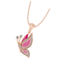 Pendentif papillon en or véritable 18 carats avec diamants naturels en émail bijoux de charme pour femmes et filles OEM ODM d'Inde pour enfants