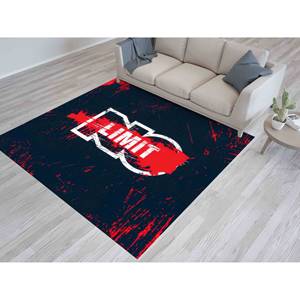 Tapis noir, tapis imprimé, tapis de chambre, cadeau pour elle, tapis No Limit, tapis à poils doux - Product Image 1