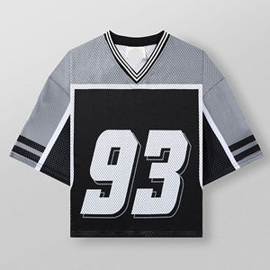 Maillot Boxy imprimé Vintage unisexe maillot de football américain Streetwear T-shirt surdimensionné pour homme maillot en maille - Product Image 4