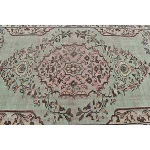 พรมตุรกีโบราณ5.7 X 8.7ft ชนเผ่าขนแกะสีน้ำตาลอมเขียวเย็บปะติดปะต่อกันพรมห้องนั่งเล่นพร้อมยางรองสำหรับวัยรุ่น - Product Image 5