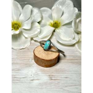 Navajo Handcrafted <b>Opal</b> & Sterling Silver Cuff <b>Bracelet</b> Fashionable Man-Made Accessory - Product Image 3