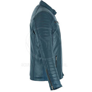 Vêtements de mode pour hommes, veste en cuir d'hiver, style streetwear, cuir de vachette de haute qualité, logo personnalisé, col montant, à capuche - Product Image 4