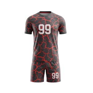 Uniforme de Fútbol Personalizado 100% Poliéster Sublimado, Conjunto de Camiseta y Pantalones Cortos con Estampado Azul Marino y Verde Humo, Ropa Deportiva para Equipos, Kit de Fútbol 03 - Product Image 6