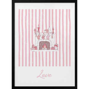Fireplace for Love <b>Pink</b> Stripes Durable Paper Material for Unique Home Decor - Product Image 2