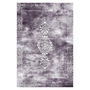 Alfombra de Área Chenille Lavable a Máquina, Antideslizante, con Estampado Digital Oriental Tradicional en Gris Plateado, Modelo LXDP-0008 de RUGS DEPOT, Venta al Por Mayor - Product Image 1