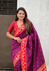 ผ้าไหมปาธานีสไตล์อินเดียบอลลีวูด ดีไซน์หรูหรา  ชุดประจำชาติแบบดั้งเดิมสำหรับผู้หญิง มีสินค้าพร้อมส่ง - Product Image 5