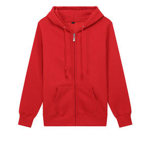 เสื้อสเวตเตอร์ขนแกะยูนิเซ็กส์500G มีฮู้ดผ้าฝ้ายโพลีเอสเตอร์แบบมีซิปให้ความอบอุ่นสำหรับผู้ชายลายสีพื้นฤดูใบไม้ร่วง - Product Image 3