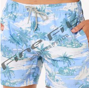 Short de plage décontracté à motif solide pour hommes, séchage rapide, short de surf léger en polyester, livraison rapide en gros - Product Image 4