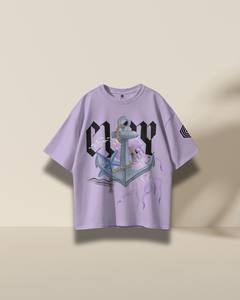 เสื้อยืดถักแบบหนาพิมพ์ลายโลโก้ได้ตามต้องการเสื้อยืดผ้าฝ้าย100% พิมพ์ลายกราฟิกทรงโอเวอร์ไซส์ - Product Image 1