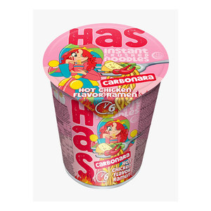 Has Instant Fried Carbonara Hot Chicken Flavor Ramen Cup 70g 18% de Grasa Listo en 6 Minutos - Product Image 1