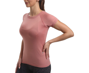 Camiseta de compresión de manga corta personalizada para mujer, protector contra sarpullidos sublimado con logotipo, protección solar, Rashguard para gimnasio, diseña tu propio logotipo - Product Image 2