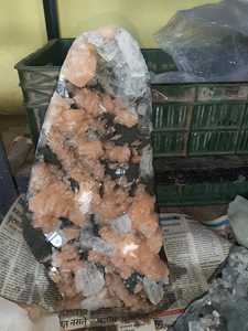 Espécimen de piedra mineral de apofilita natural, piedra preciosa de cristal amarillo en colores de amatista rosa, verde y rojo para exhibición de colección - Product Image 5