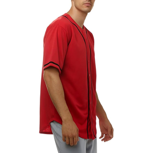 Ropa deportiva de béisbol transpirable personalizada más vendida, uniformes de poliéster ligeros y cómodos con cuello redondo para atletas - Product Image 3