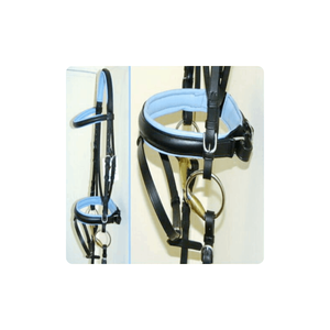 JOYA German Sky Baby Comfort Bridon de dressage rembourré en cuir véritable, élégant, couleur personnalisable, non-permanent - Product Image 1