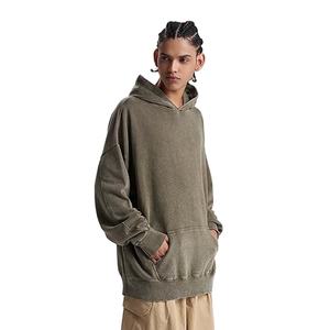 Fabricante de calidad superior Logotipo personalizado Bordado desgastado Lavado con ácido Hoddies Algodón Peso pesado Piedra lavada Sudadera con capucha para el invierno - Product Image 2