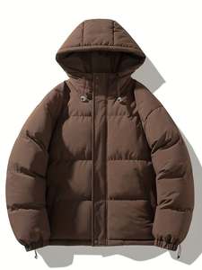 Chaqueta de Invierno Unisex con Capucha para Hombre y Mujer, Ajuste Holgado, Talla Grande, Chaqueta Acolchada con Cremallera, Gruesa, de Algodón, Cálida y Acogedora - Product Image 2