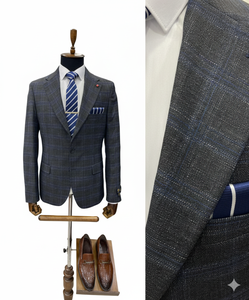 Costume de cérémonie élégant pour homme, smoking de mariage formel, coupe ajustée classique, trois pièces, veste, blazer, gilet, pantalon en coton et élasthanne noir - Product Image 5