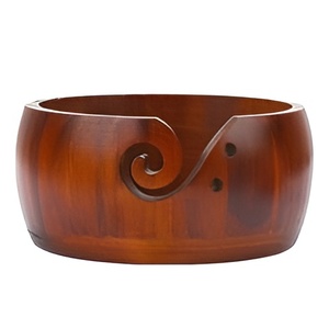 Hot Selling High Quality Mango Wood for <b>Knitting</b> and Crocheting Wooden Yarn <b>Bowl</b> Handmade - Product Image 1