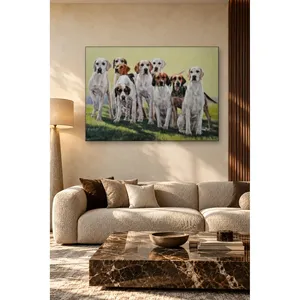 Impression sur toile Fida Hound Pack sur fond de prairie verte - Product Image 4