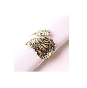 แหวนโลหะผ้าเช็ดปากชุบทองดีไซน์หนึ่ง & ยอดเยี่ยมสำหรับใช้ตกแต่งโต๊ะอุปกรณ์ครัว - Product Image 1