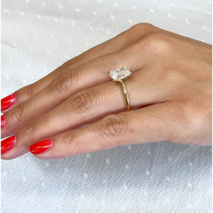 Anillo de Compromiso con Diamante Blanco Solitario Cultivado en Laboratorio, Corte Radiante, Oro Amarillo de 14kt, 18kt, 10kt, 9kt, 2.00ct, Certificado IGI, para Mujer - Product Image 2