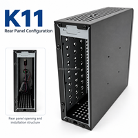 Boîtier d'ordinateur Mini ITX, châssis en acier fin de 60 mm, K11 avec panneau frontal en ABS pour PC embarqué