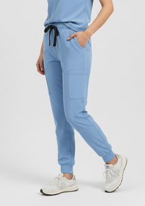 Trendy Jogger Scrub Pant Transpirable Scrubs Uniformes Conjuntos Bordado Logo 280Gsm Mezcla de algodón Hospital Scrubs Uniformes Mayorista - Product Image 5